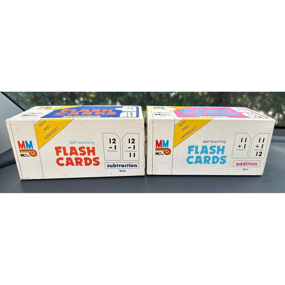 Vintage Media Materials Math Flash Cards Addition 9211 Subtraction 9212 Set of 2